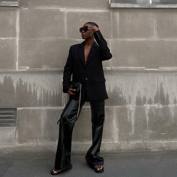 Because of Alice. Black Leather Jacket and Pants Set - Picture 7 of 9